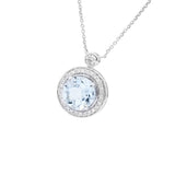 經典圓海藍寶鑽石項鏈 - WILLS JEWELLERY