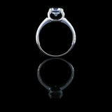 經典四爪弧形鏡底扁平鑽石戒指款式 - WILLS JEWELLERY