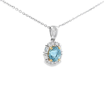 花型吊墜 · 海藍寶石 - WILLS JEWELLERY