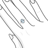 橢圓冰藍色海藍寶圍石鑽石戒指 - WILLS JEWELLERY