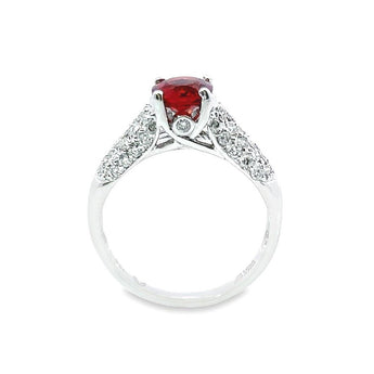 橘紅枕形尖晶石鑽石戒指 - WILLS JEWELLERY