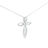 馬眼形十字架鑽石吊墜 - WILLS JEWELLERY