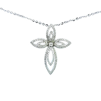 雙馬眼十字架鑽石吊墜 - WILLS JEWELLERY