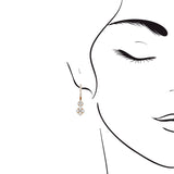 雙花卉鑽石垂式耳環 - WILLS JEWELLERY