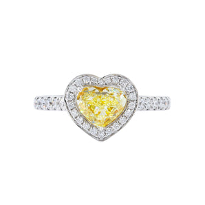 心形彩黃鑽圍石戒指 - WILLS JEWELLERY