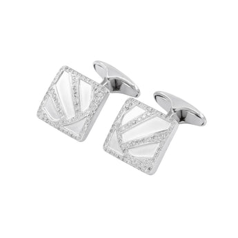 方形鑽石袖口鈕 - WILLS JEWELLERY