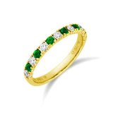 綠寶石鑽石微密釘間鑲線戒 - WILLS JEWELLERY