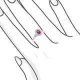 橢圓紅寶鏟邊圍鑽戒指 - WILLS JEWELLERY