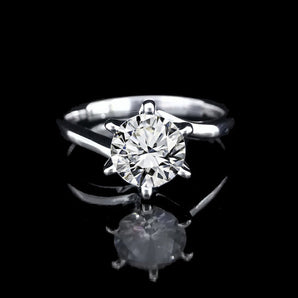 經典六爪懸浮鑲鑽石戒指款式 - WILLS JEWELLERY