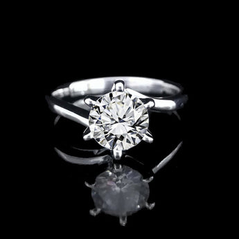 經典六爪懸浮鑲鑽石戒指款式 - WILLS JEWELLERY