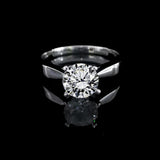 經典四爪皇冠雕刻刀肶鑽石戒指款式 - WILLS JEWELLERY