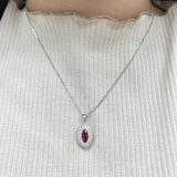 馬眼形紅寶石鑽石吊墜 - WILLS JEWELLERY