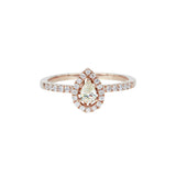 梨形黃鑽經典圍石戒指 - WILLS JEWELLERY