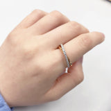 時尚鑽石交叉戒指 - WILLS JEWELLERY