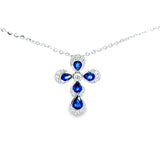 藍寶石十字架鑽石吊墜 - WILLS JEWELLERY