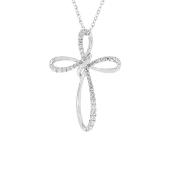 流線十字架・鑽石吊墜 - WILLS JEWELLERY