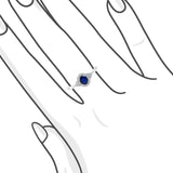 橢圓形藍寶石圍鑽戒指 - WILLS JEWELLERY