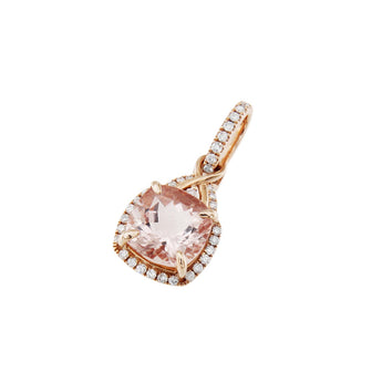 枕形摩根石圍石鑽石吊墜 - WILLS JEWELLERY