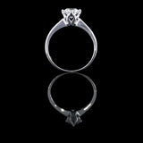 經典四爪皇冠雕刻刀肶鑽石戒指款式 - WILLS JEWELLERY