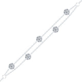 五小花 • 雙行鑽石手鏈 - WILLS JEWELLERY