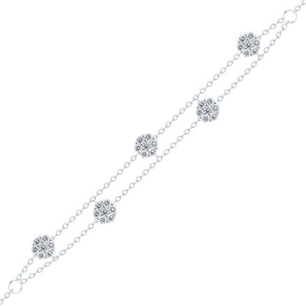 五小花 • 雙行鑽石手鏈 - WILLS JEWELLERY