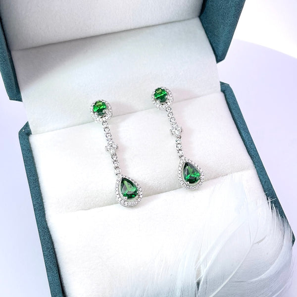 沙弗萊垂吊鑽石耳環 兩戴款 WILLS JEWELLERY