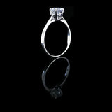 經典四爪大教堂式扁平刀肶鑽石戒指款式 - WILLS JEWELLERY