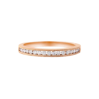 典雅珠邊鑽石線戒 - WILLS JEWELLERY