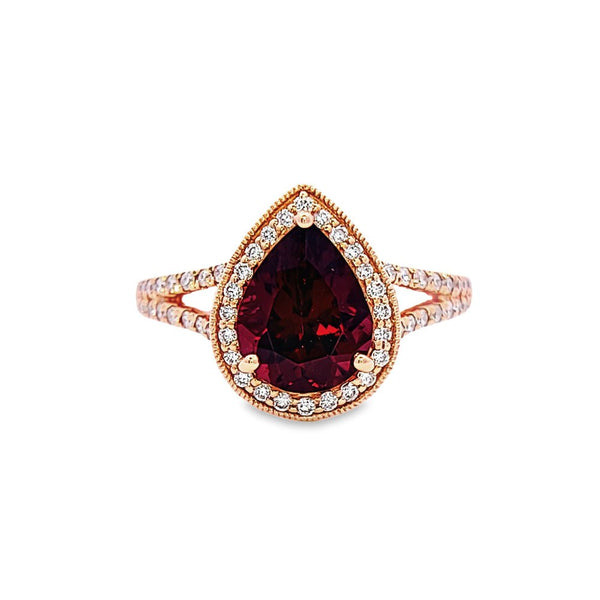 Pyrope Garnet Pear-Shaped Vintage Ring WILLS JEWELLERY