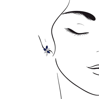 Season・藍寶石拼鑽石耳環 - WILLS JEWELLERY