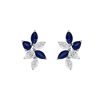 Season・藍寶石拼鑽石耳環 - WILLS JEWELLERY