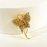 SHINE・18K黃金蝴蝶黃寶石圍鑽吊墜胸針 - WILLS JEWELLERY