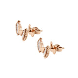 SHINE・18K玫瑰金蝴蝶珠邊鑽石耳環 - WILLS JEWELLERY
