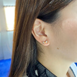 SHINE・18K玫瑰金蝴蝶珠邊鑽石耳環 - WILLS JEWELLERY