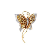 SHINE・18K黃金蝴蝶黃寶石圍鑽吊墜胸針 - WILLS JEWELLERY