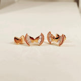 SHINE・18K玫瑰金蝴蝶珠邊鑽石耳環 - WILLS JEWELLERY