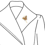 SHINE・18K黃金蝴蝶黃寶石圍鑽吊墜胸針 - WILLS JEWELLERY