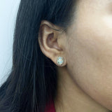 SPARK・弧面形蛋白石古典鑽石耳環 - WILLS JEWELLERY