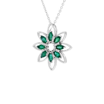 Starflower・綠寶石鑽石吊墜 - WILLS JEWELLERY