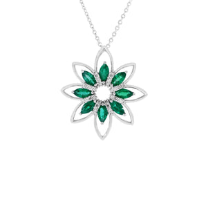 Starflower・綠寶石鑽石吊墜 - WILLS JEWELLERY