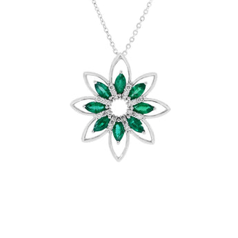 Starflower・綠寶石鑽石吊墜 - WILLS JEWELLERY