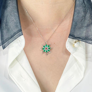 Starflower・綠寶石鑽石吊墜 - WILLS JEWELLERY