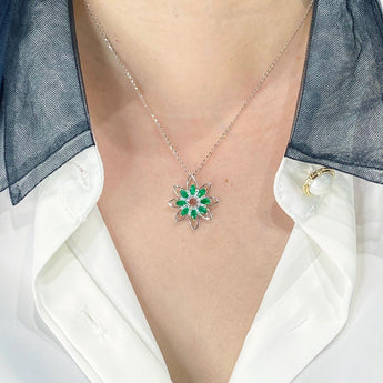 Starflower・綠寶石鑽石吊墜 - WILLS JEWELLERY