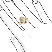 TWINKLE・弧面形蛋白石古典鑽石戒指 - WILLS JEWELLERY