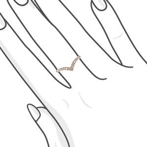 V形鑽石線戒 - WILLS JEWELLERY