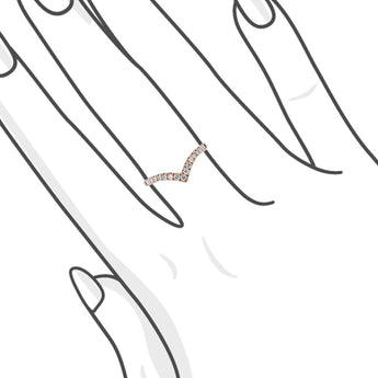 V形鑽石線戒 - WILLS JEWELLERY