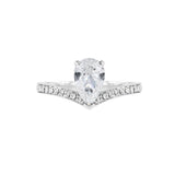 天然梨形鑽石V形戒指 - WILLS JEWELLERY