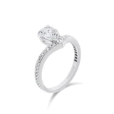 天然梨形鑽石V形戒指 - WILLS JEWELLERY