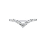 V形鑽石線戒IV (白金) - WILLS JEWELLERY