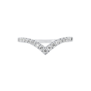 V形鑽石線戒IV (白金) - WILLS JEWELLERY